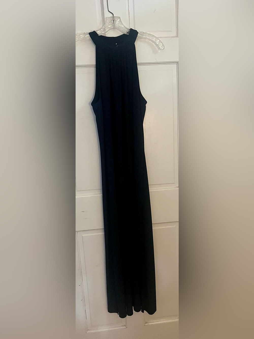 Sleeveless navy Maxi Dress with High Neck